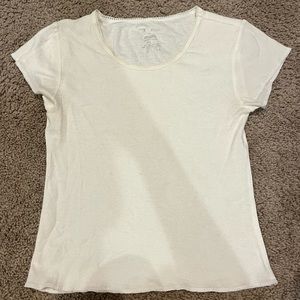 Lacy-edge white baby tee